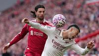 Dominik Szoboszlai tampil apik pada laga Liverpool melawan Arsenal. Sang gelandang berhasil menjadi pembeda di pertandingan ini. (AP Photo/Jon Super)