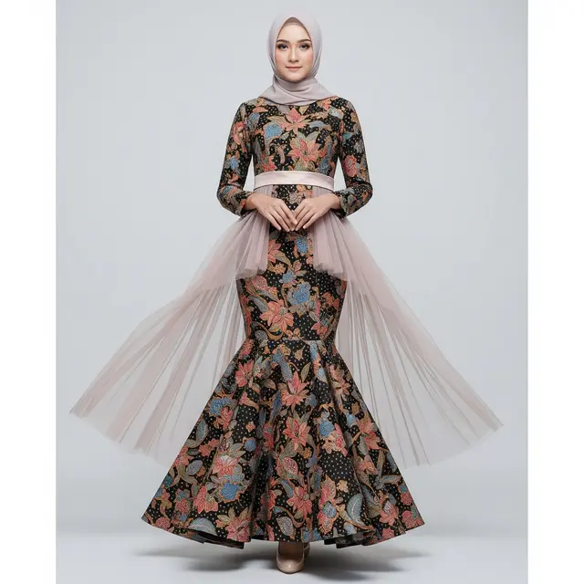 Model Gamis Batik Duyung