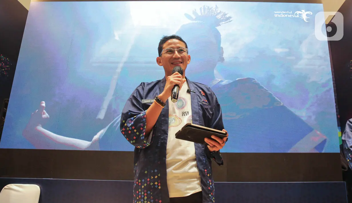 Melalui kolaborasi ini, setiap konten konten kreator anak bangsa yang dibina oleh Kemenparekraf bisa disaksikan melalui vidio.com. Program ini bertujuan untuk memfasilitasi distribusi produk unggulan hasil kreativitas komunitas kreatif. (Liputan6.com/Angga Yuniar)