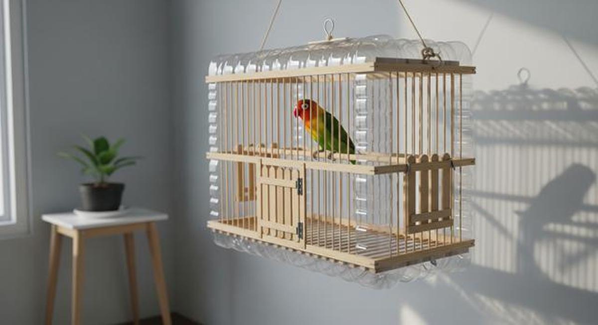 Desain Kandang Lovebird dari Botol Bekas