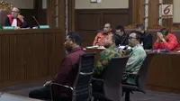 Menpora Imam Nahrawi (kedua kanan) menjadi saksi pada sidang lanjutan suap dana hibah Kemenpora untuk KONI dengan terdakwa Deputi IV Bidang Peningkatan Prestasi Kemenpora, Mulyana serta Adhi Purnomo dan Eko Triyanta di Pengadilan Tipikor, Jakarta, Kamis (4/7/2019). (Liputan6.com/Helmi Fithriansyah)