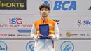 Didi June Elbert kelompok umur putra pada ajang Indonesia Open Aquatic Championships (IOAC) 2025 yang diadakan di di Stadion Akuatik Gelora Bung Karno (GBK), Senayan, Jakarta. (Bola.com/Abdul Aziz)