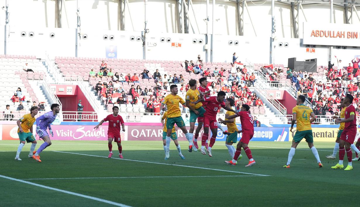 Garuda Muda menang tipis 1-0 atas Australia U-23 di Stadion Abdullah bin Khalifa, Doha, Kamis (18/4/2024). (Dok. PSSI)