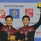 Apriyani Rahayu dan Siti Fadia Silva Ramadhanti berhasil menyabet medali emas di ajang bulutangkis SEA Games Vietnam 2021. (Photo credit : Persatuan Bulu Tangkis Seluruh Indonesia/Pbsi.id)