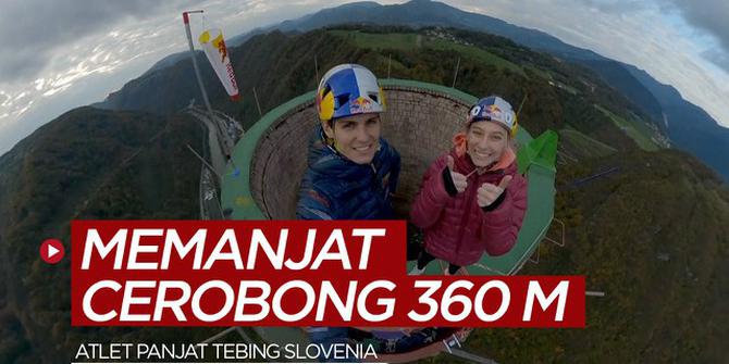 VIDEO: Menegangkan, 2 Atlet Panjang Tebing Slovenia Taklukkan Cerobong Asap Tertinggi di Eropa