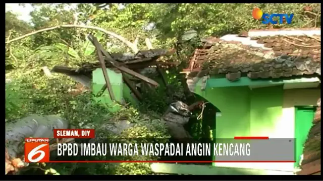 BPBD Sleman Imbau Warga Antisipasi Angin Kencang