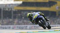 Rossi meraih podium di MotoGP Prancis. (AP Photo/David Vincent)