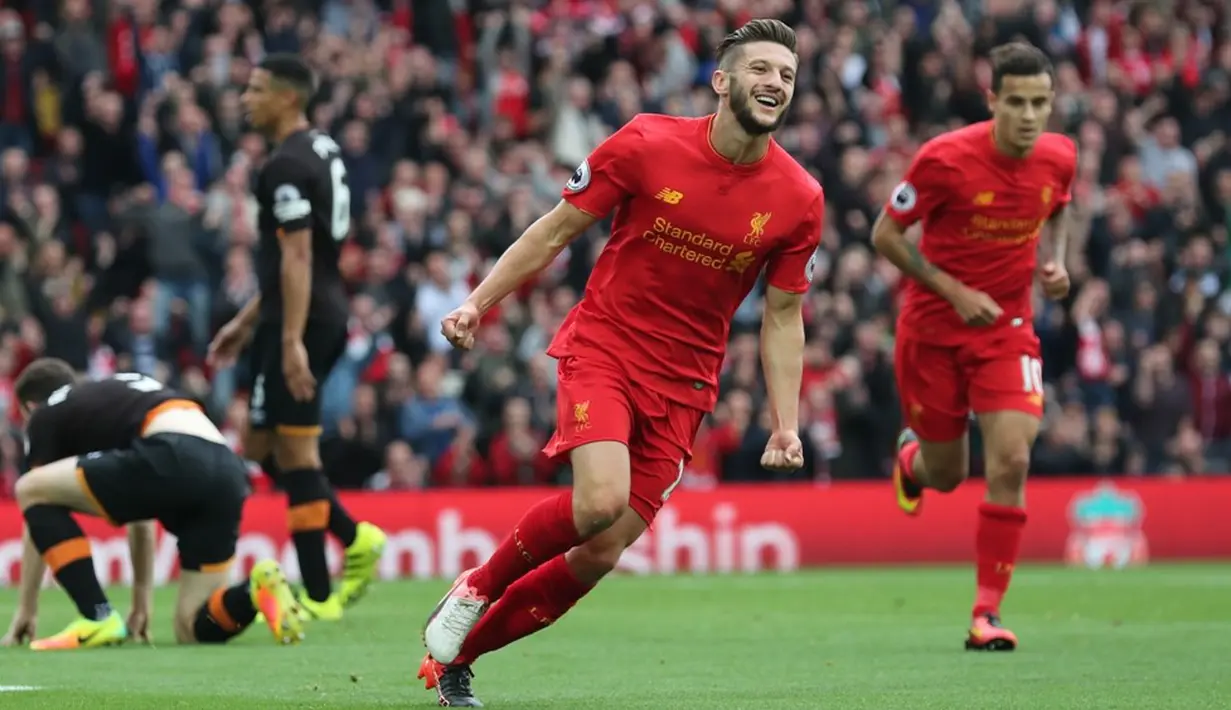 5. Adam Lallana. Gelandang timnas Inggris ini tampil brilian pada musim 2016-2017 bersama Liverpool. Menurut situs resmi Premier League, ia telah mengoleksi 3 assist hingga pekan ke-7. (Reuters/Eddie Keogh)