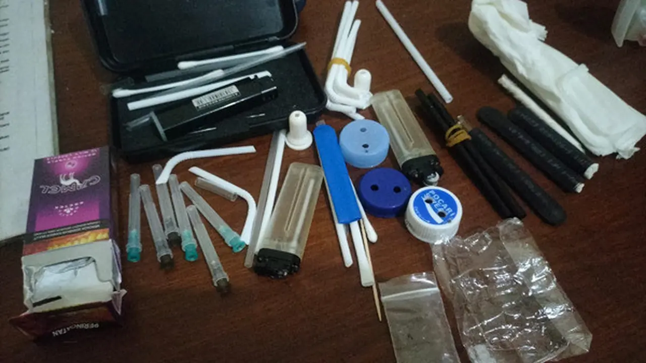 Barang bukti kasus narkoba yang diamankan aparat Polresta Manado.