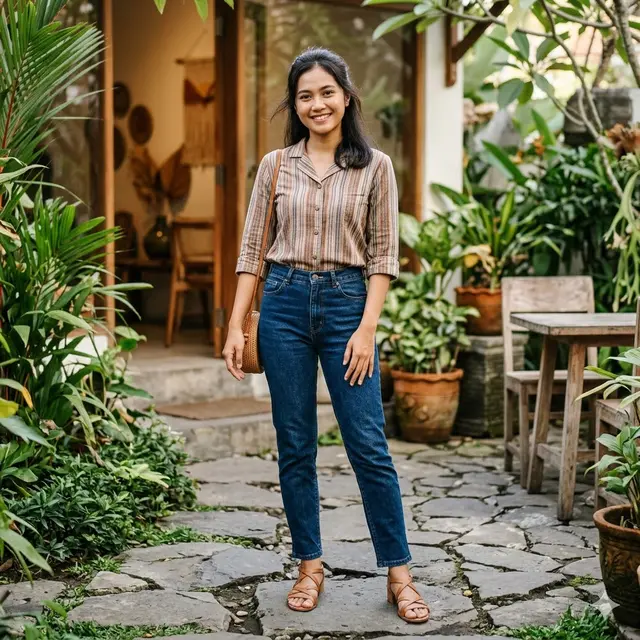 Model Baju Lurik Casual untuk Wanita
