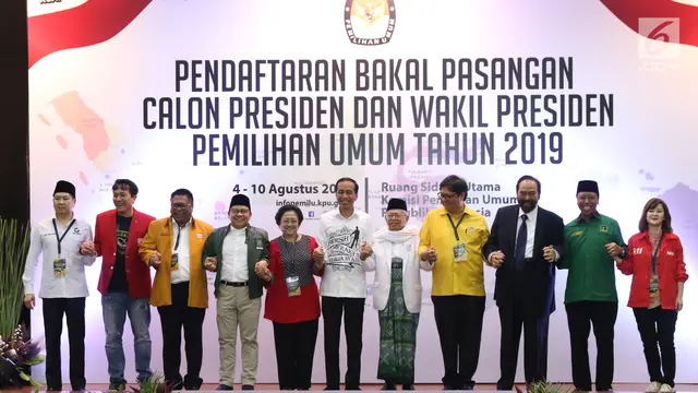 Jokowi-Maruf Amin Daftar Capres Pilpres 2019