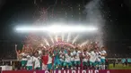 Para pemain Timnas Indonesia U-16 merayakan juara Piala AFF U-16 2022 usai mengalahkan Vietnam pada Final Piala AFF U-16 2022, Stadion Maguwoharjo, Sleman, Jumat (12/8/2022). Timnas Indonesia U-16 menundukkan Vietnam dengan skor tipis 1-0. (Foto:Dok PSSI)