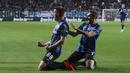 Pemain Atalanta, Mario Pasalic merayakan gol ke gawang Atalanta bersama rekannya pada laga pekan ke-31 Liga Italia 2022/2023 di Gewiss Stadium, Bergamo, Italia, Selasa (25/04/2023) WIB. Laga dimenangkan oleh Atalanta dengan skor 3-1. (AP Photo/LaPresse/Simone Spada)