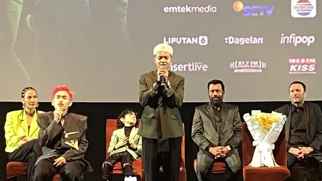Reza Arap dalam konferensi pers film Harusnya Horror di Jakarta, Kamis  (13/8/2026). (Liputan6.com/Nola Vemiliana)