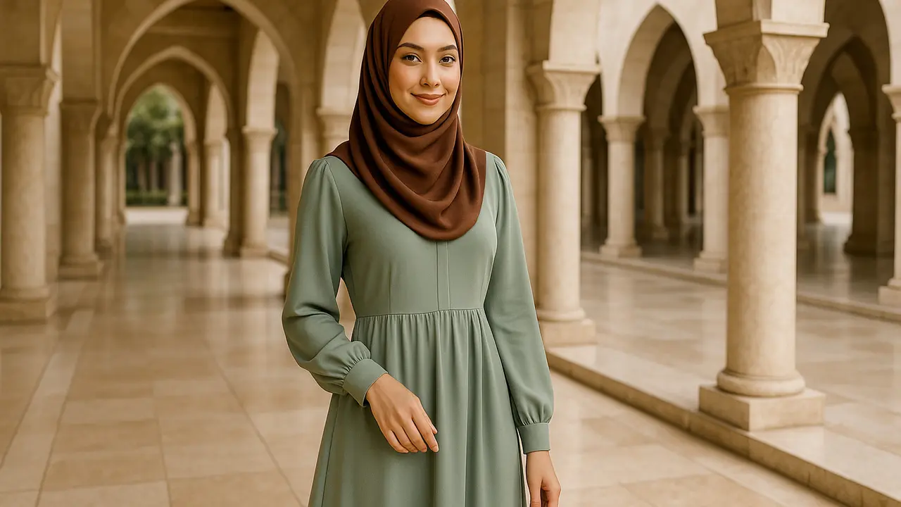Pilihan Warna Jilbab yang Cocok dengan Gamis Sage Green