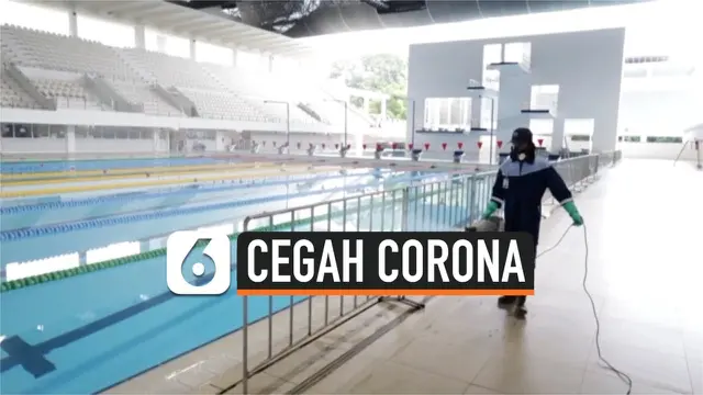 VIDEO: Cegah Corona, Stadion Renang GBK Disemprot Disinfektan