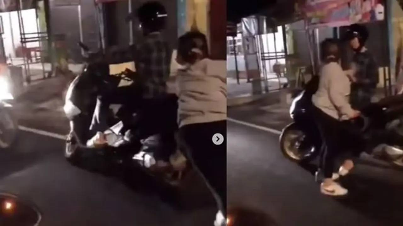 Muda-mudi cekcok di jalan