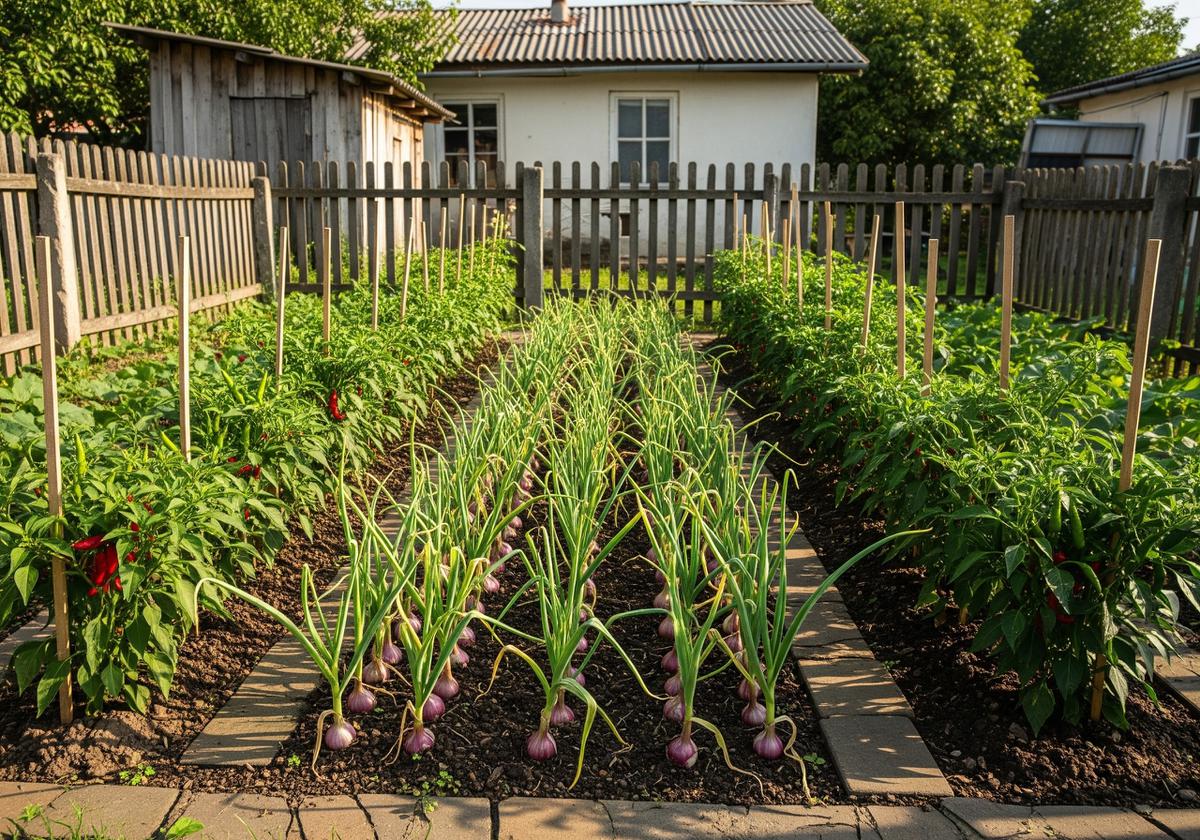 Desain Kebun Cabai Rawit Kombinasi Bawang Putih dan Bawang Merah