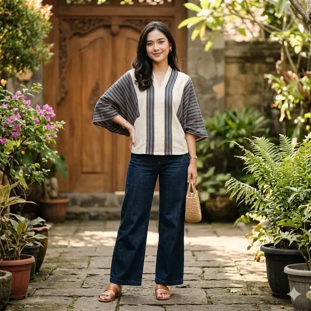 Model Baju Lurik Casual untuk Wanita