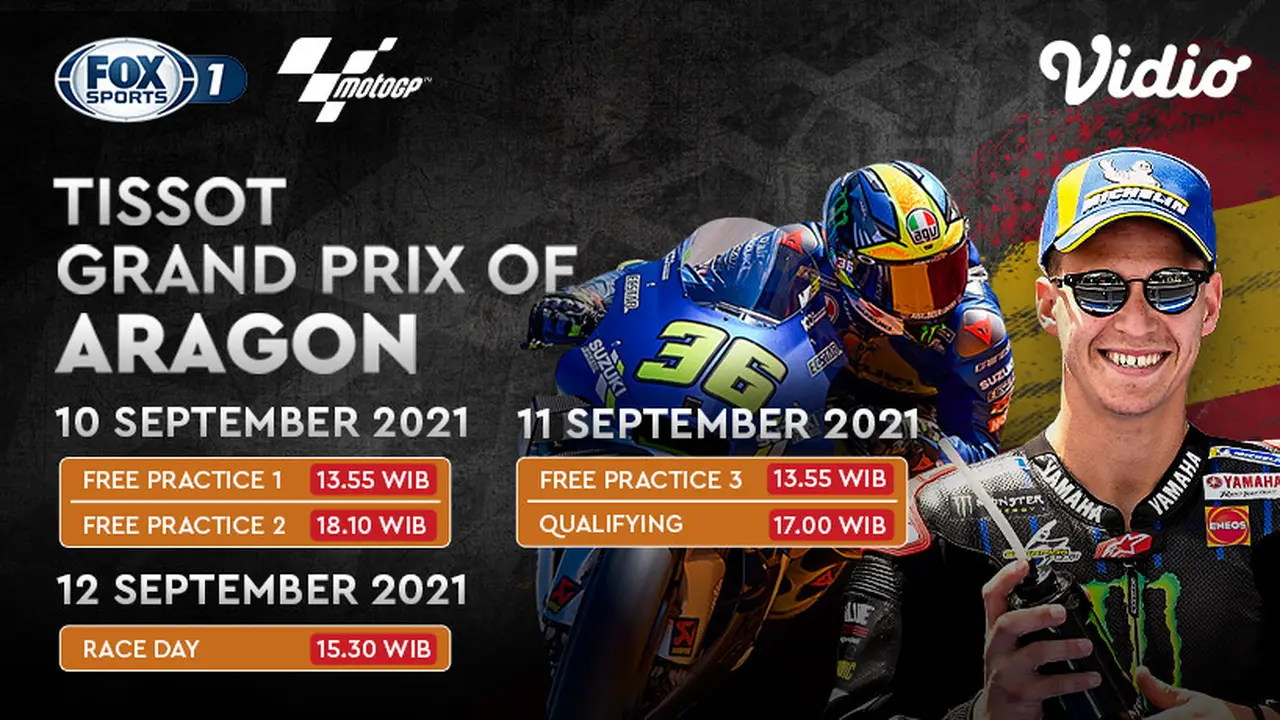 Link Live Streaming MotoGP 2021 Aragon 2021 Akhir Pekan Ini di Vidio, 10-12 September 2021