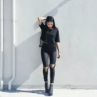 Black Slashed Jeans. | via: wheretoget.it