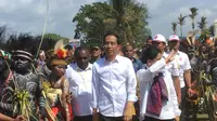 Presiden Jokowi di Merauke (Liputan6.com/ Katharina Janur)