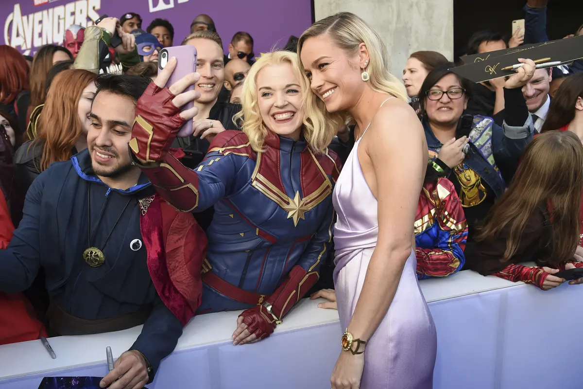 Brie Larson dalam penayangan perdana Avengers: Endgame di Los Angeles  Convention Center Senin, 22 April 2019. (Chris Pizzello/Invision/AP)