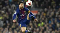 Bintang Barcelona, Lionel Messi menerima gaji per minggu sebesar 500.000 pound sterling dengan durasi kontrak hingga 2021. (AFP/Lluis Gene)