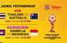 Saksikan ASEAN U19 Boys Championship 2026 - Final & 3rd Place Live Hanya di Vidio