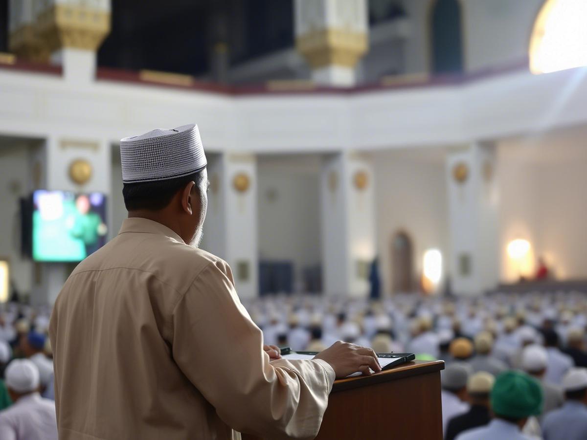 Ilustrasi Khotib yang Menyampaikan Khutbah