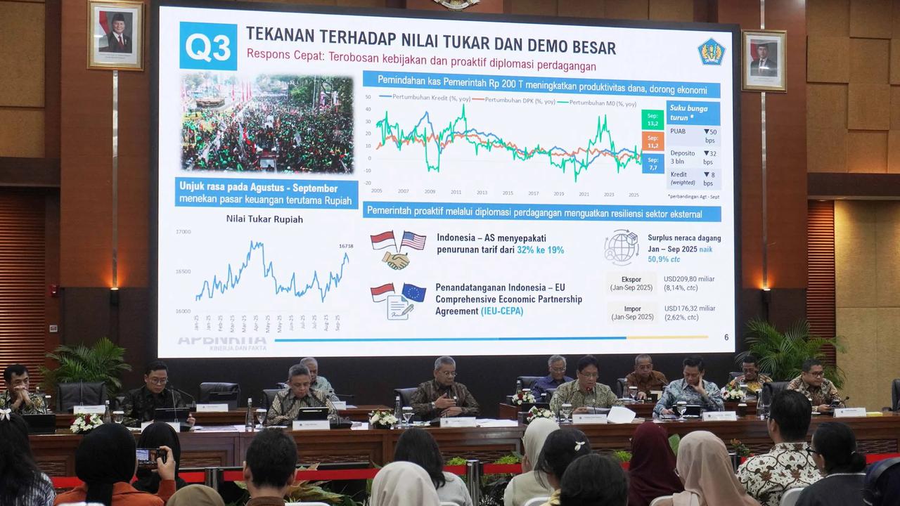 FOTO: FOTO Purbaya Jelaskan Kondisi APBN 2025 di Tengah Tekanan Global