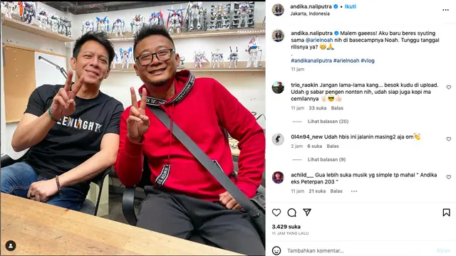 Andika Eks The Titans dan Ariel NOAH. (instagram.com/andika.naliputra)