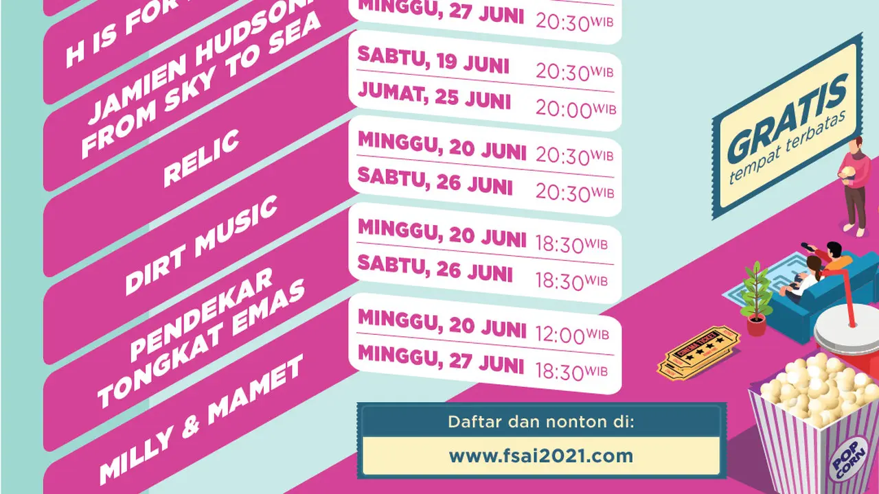 Jadwal film FSAI 2021. (Dokumentasi Kedutaan Australia di Jakarta)