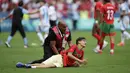 Kekalahan tersebut membuat pasukan Javier Mascherano menempati peringkat ketiga lantaran di laga lainnya Irak sukses menundukkan Ukraina 2-1. (AP Photo/Silvia Izquierdo)