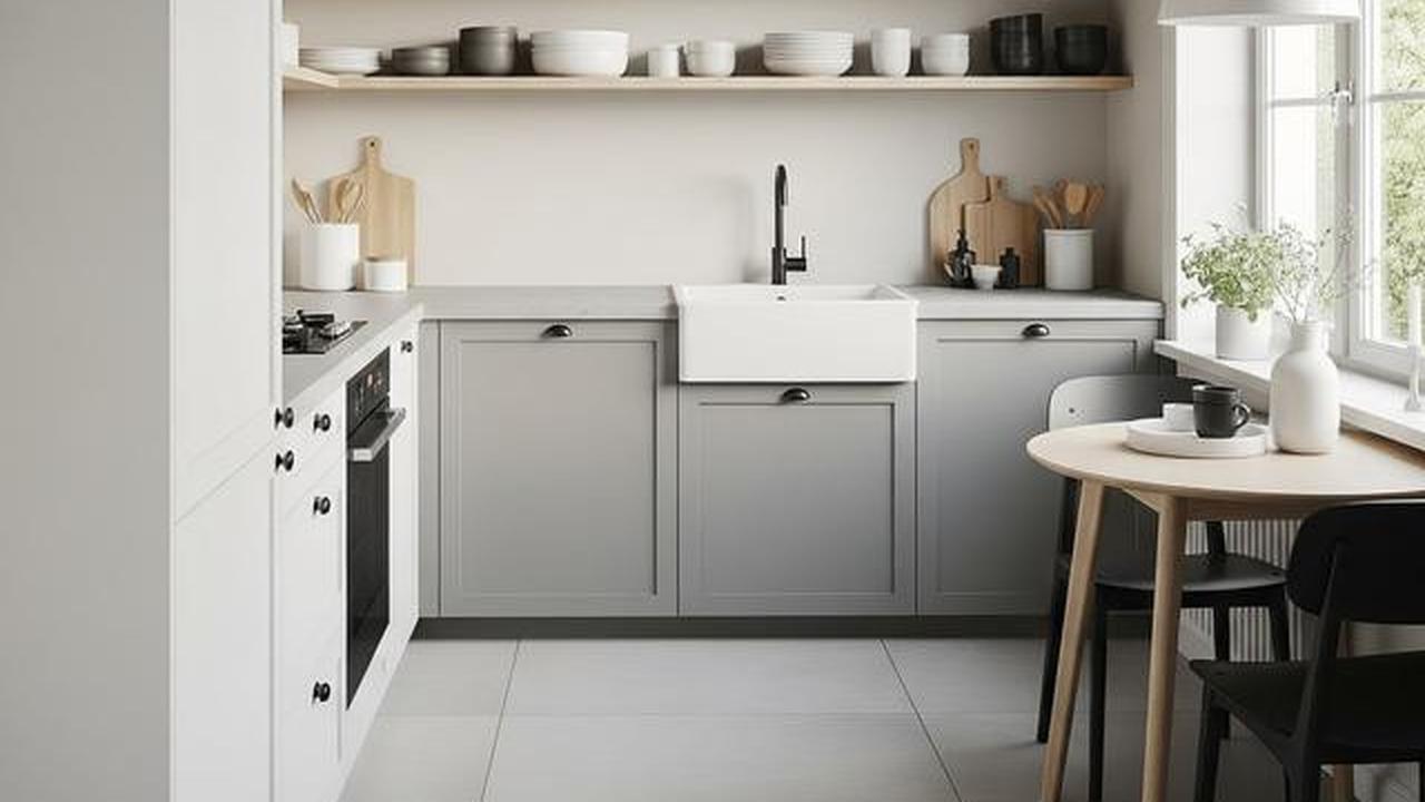 7 Dapur Kecil dengan Rak Terbuka dan Warna Netral, Elegan dan Minimalis