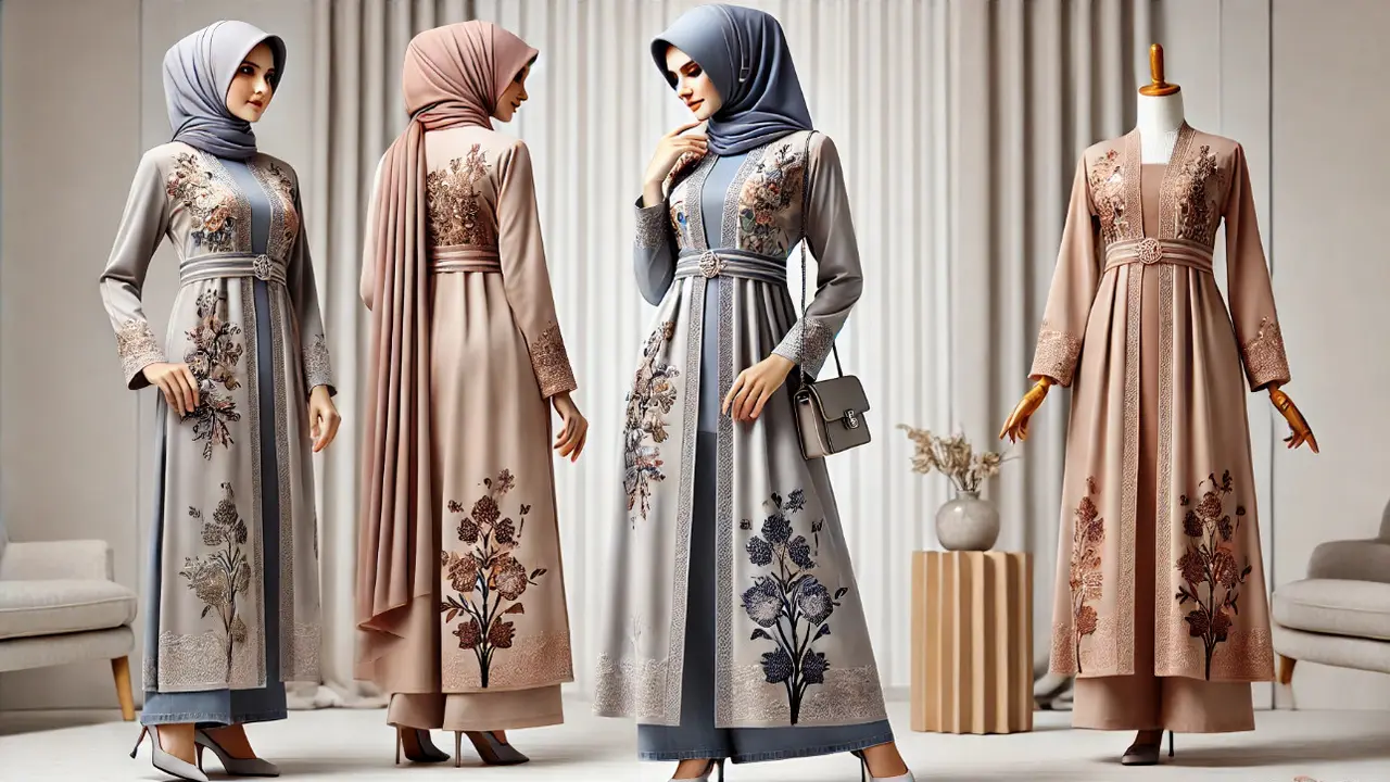 Gamis kombinasi terbaru (Foto: Rizka Nur Laily via ChatGPT)
