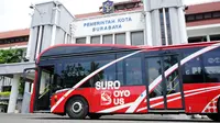 Pemkot Surabaya baru saja mendatangkan delapan armada bus canggih yang bernama Suroboyo Bus (Dian Kurniawan/Liputan6.com)