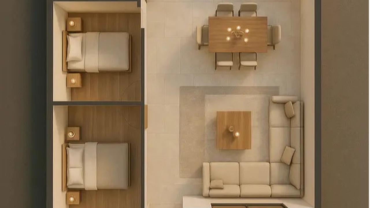 denah rumah mewah ukuran 8x15 / AI Image