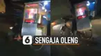 Hal tidak diinginkan terjadi ketika seorang pedagang ini tunggangi motornya dengan oleng.
