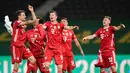2. Bayern Munchen (kebobolan 0,84 gol per laga) - Ketangguhan lini bertahan Bayern Munchen memang tidak diragukan lagi. Raksasa Jerman ini menjadi klub paling sedikit kebobolan di kompetisi Bundesliga dan memiliki catatat kebobolan 0.84 per laga. (AFP/Robert Michael/pool)