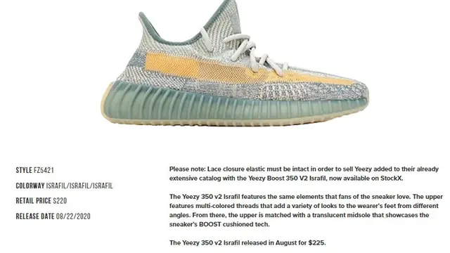 Adidas Yeezy Boost 350 Israfil