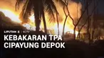 Kobaran api melalap tempat pembuangan akhir (TPA) Cipayung, Depok, Jawa Barat. Petugas damkar berupaya melokalisasi api agar tak merembet ke permukiman.