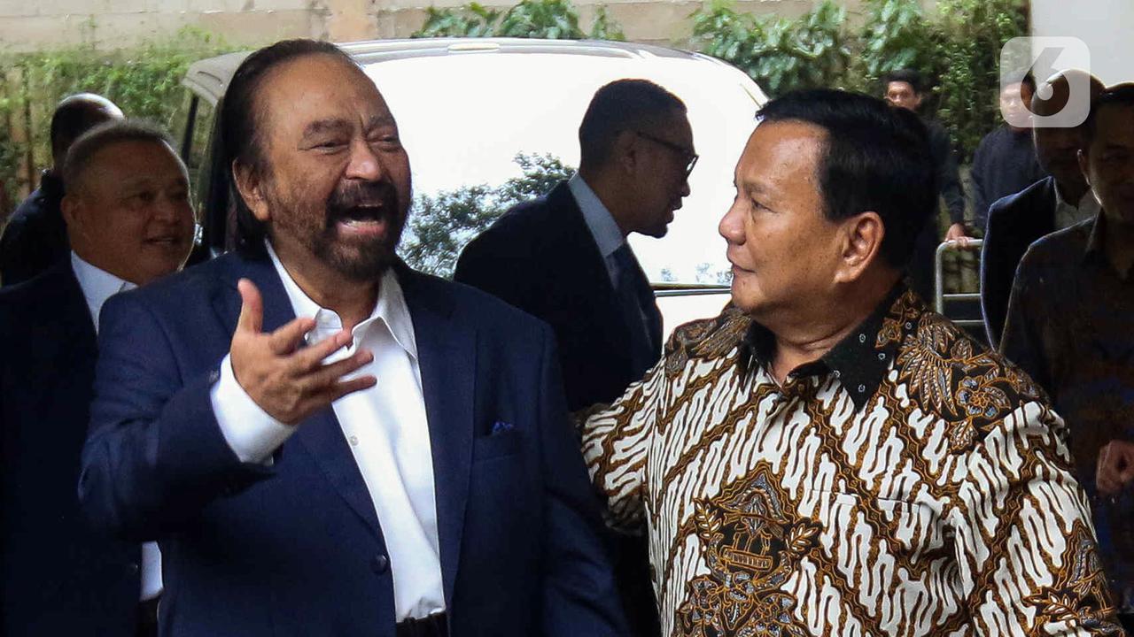 Surya Paloh Sambangi Kediaman Presiden Terpilih Prabowo Subianto