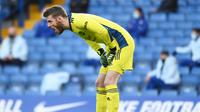David de Gea. Kiper Manchester United asal Spanyol ini telah tampil dalam 337 laga dalam 10 tahun terakhir di Liga Inggris. Musim ini genap 10 tahun memperkuat Manchester United sejak 2011/2012. (AFP/Andy Rain/Pool)