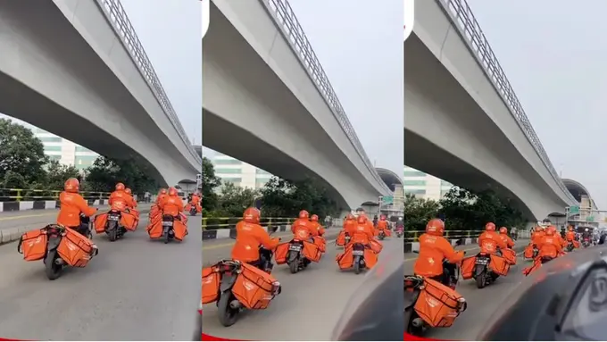 Benarkah Rombongan Kurir Shopee Penuhi Jalanan Jakarta yang Viral Gara-Gara King Nassar?