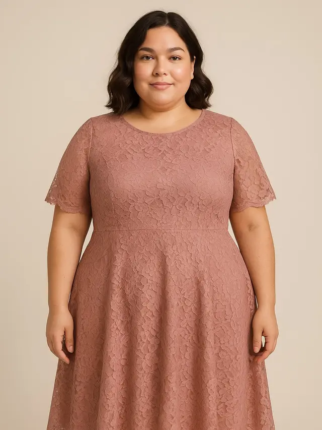 Model Dress Brokat Untuk Orang Plus Size dan Tidak Terlalu Tinggi