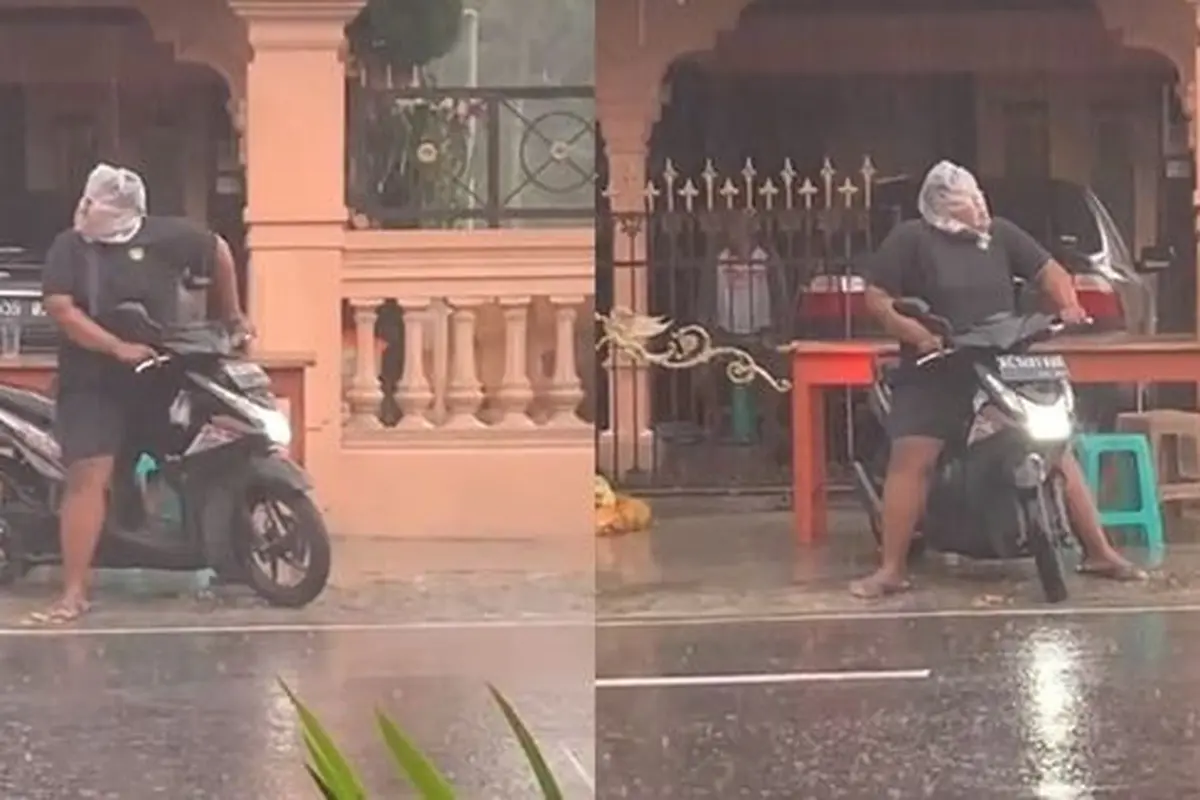 Pemotor pakai kantong kresek