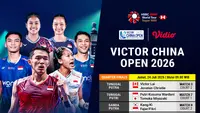 Streaming Victor China Open 2026 - Quarterfinal: Asa Indonesia Berburu Tiket Semifinal di Vidio