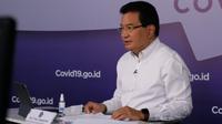 Juru Bicara Satgas COVID-19 Wiku Adisasmito menjelaskan peluang transmisi penularan virus Corona dipengaruhi kedisiplinan menjalankan protokol kesehatan saat konferensi pers di Graha BNPB, Jakarta, Kamis (31/12/2020). (Tim Komunikasi Satgas COVID-19)