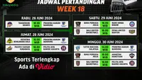 Jadwal Siaran Langsung IBL Tokopedia 2024 Pekan 18 di Vidio, 26-30 Juni 2024. (Sumber: dok. vidio.com)